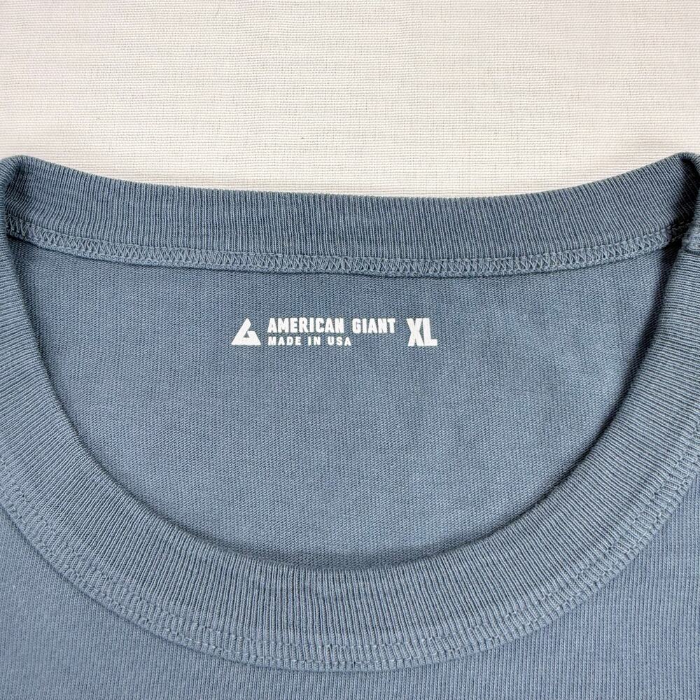 American Giant Everest Ultra Heavyweight Cotton Tee Shirt XL Blue - Picture 3 of 11